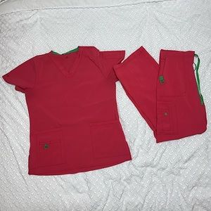 Womens Carhartt Medium Petite Scrub Set- Pink